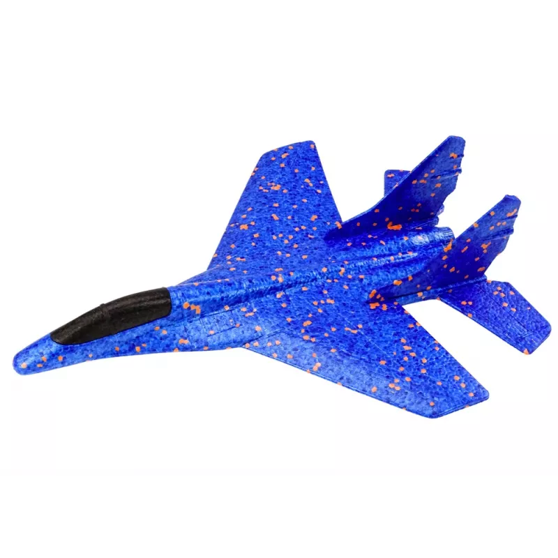 LEAN TOYS aereo da combattimento in polistirolo con lanciatore blu