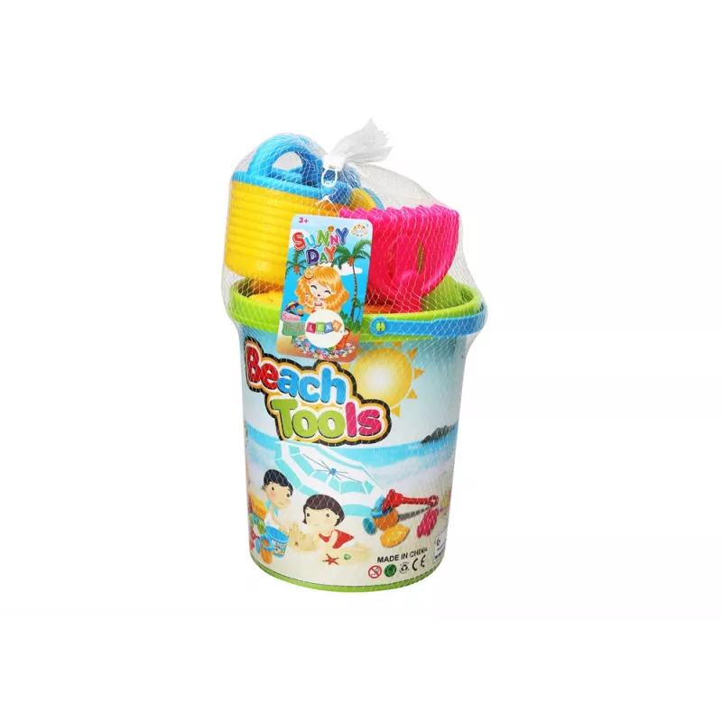 LEAN TOYS set giochi da sabbia, secchiello, mulino per sabbia, annaffiatoio, formine colorate