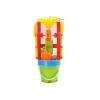LEAN TOYS 18546 set giochi da sabbia con grande mulino per sabbia, secchiello e formine colorate – set da spiaggia e sabbiera da 7 pezzi per bambini da 12 mesi