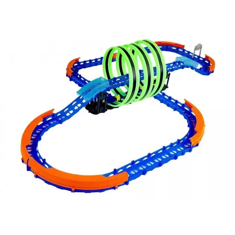 LEAN TOYS pista da corsa che brilla al buio, con looping e auto radiocomandata