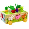 LEAN TOYS puzzle in legno Happy Farm ordinatore magnetico a verme