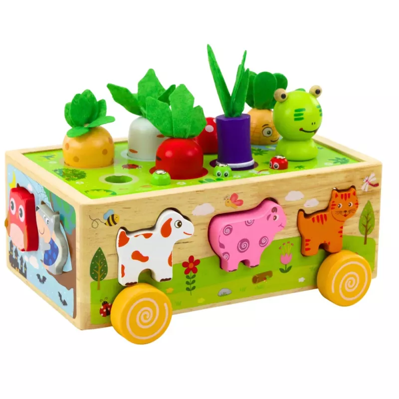 LEAN TOYS puzzle in legno Happy Farm ordinatore magnetico a verme