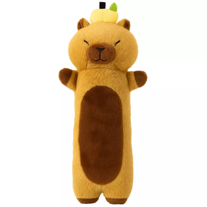 LEAN TOYS Peluche mascotte capibara con cuscino a forma di frutta marrone 45cm
