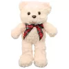 LEAN TOYS Peluche mascotte orsetto con fiocco bianco 30cm