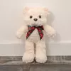 LEAN TOYS Peluche mascotte orsetto con fiocco bianco 30cm