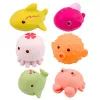 LEAN TOYS Set di 6 animali marini didattici in gomma per il bagnetto e il gioco.
