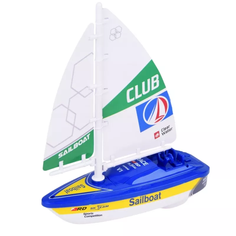 LEAN TOYS Barca a vela barca acquatica a batteria propulsione a turbina blu