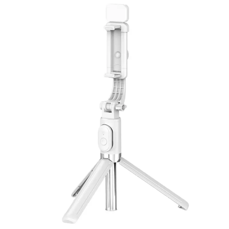 LEAN Stativo selfie stick con telecomando Bluetooth e supporto per telefono ZS8 bianco