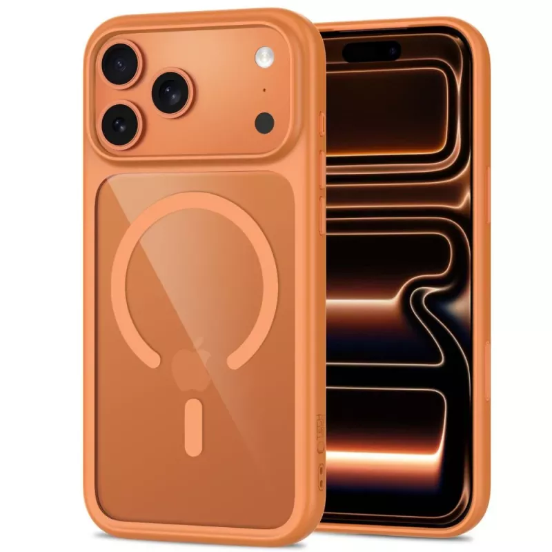TECH-PROTECT MAGONE MAGSAFE CC + VETRO CONFEZIONE DA 2 IPHONE 17 PRO MAX / 18 PRO MAX COSMIC ORANGE/TRASPARENTE