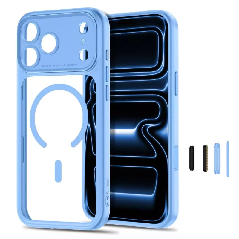 TECH-PROTECT MAGPEAK MAGSAFE CC IPHONE 17 PRO / 18 PRO AZZURRO/TRASPARENTE