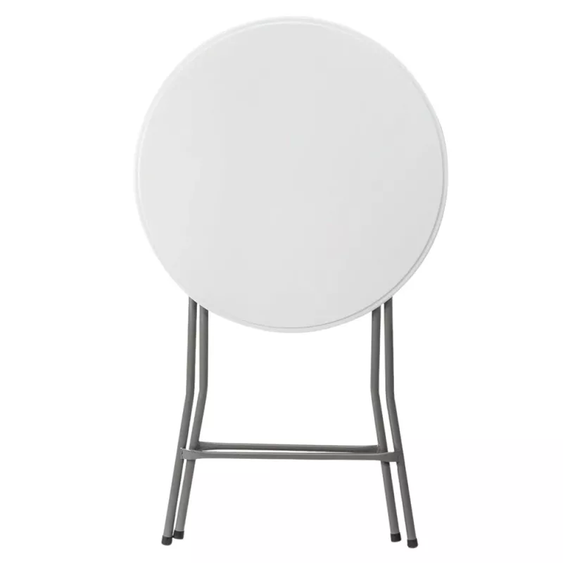 LEAN Tavolo pieghevole con blocco catering banchetto rotondo bianco 80x73cm