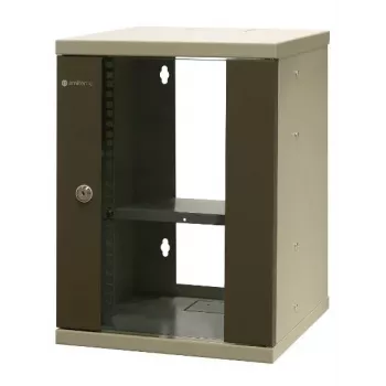 EMITER EM/SOHO-9U Armadio rack da parete 10 pollici 9U con porta in vetro, 325×330×445 mm, nero