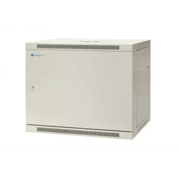 EMITER EM/AP6409-B Armadio rack da parete 19 pollici 9U, 600x450x500 mm, porta in acciaio con serratura, nero