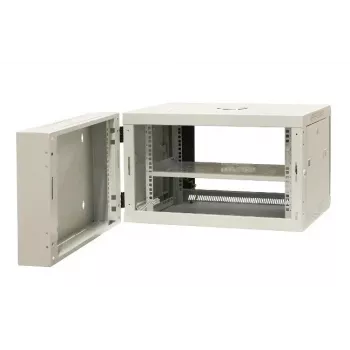 EMITER EM/AH6506 Armadio rack da parete 19 pollici 6U, porta in vetro temperato, 600×550×370 mm, nero