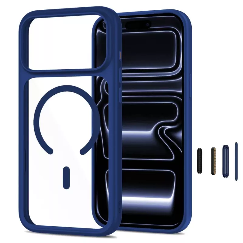 TECH-PROTECT MAGONE MAGSAFE CC + VETRO CONFEZIONE DA 2 IPHONE 17 PRO MAX / 18 PRO MAX DEEP BLUE/TRASPARENTE