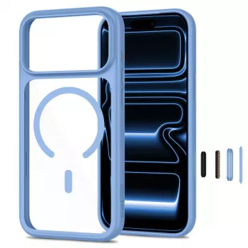 TECH-PROTECT MAGONE MAGSAFE CC + VETRO CONFEZIONE DA 2 IPHONE 17 PRO / 18 PRO AZZURRO/TRASPARENTE