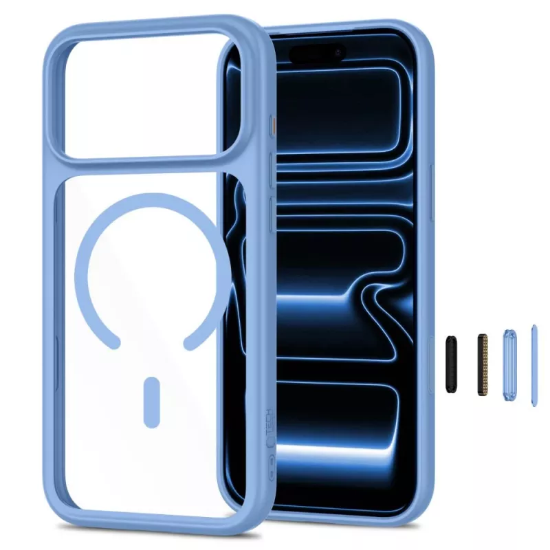 TECH-PROTECT MAGONE MAGSAFE CC + VETRO CONFEZIONE DA 2 IPHONE 17 PRO / 18 PRO AZZURRO/TRASPARENTE