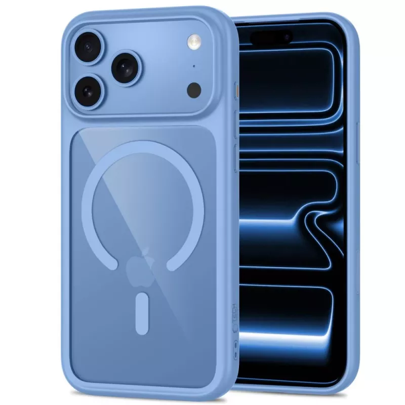 TECH-PROTECT MAGONE MAGSAFE CC + VETRO CONFEZIONE DA 2 IPHONE 17 PRO / 18 PRO AZZURRO/TRASPARENTE