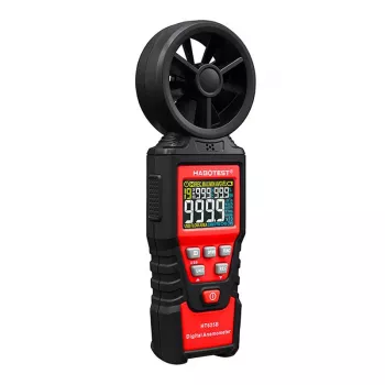 HABOTEST HT625B anemometro digitale con USB, misuratore di velocità del vento/temperatura/volume d'aria, LCD illuminato, sensore a ventolina esterno