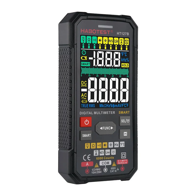 Habotest HT127B multimetro universale digitale True RMS 6000 counts auto-range con NCV e temperatura