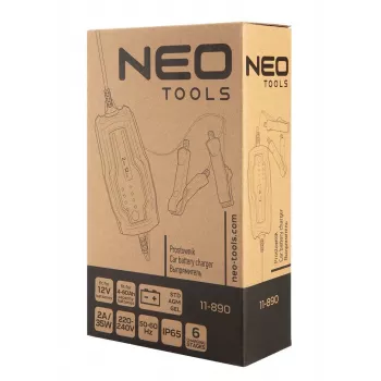 NEO TOOLS 11-890 caricabatterie automatico 2A/35W per batterie al piombo-acido, AGM, gel 12V 4-60Ah