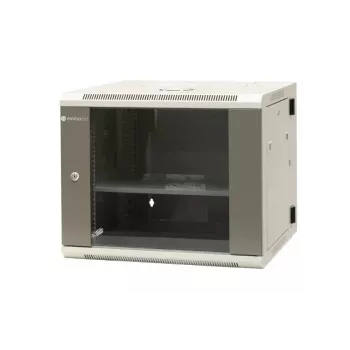 EMITER EM/AH6509 armadio split da parete 19 pollici 9U con porta in vetro temperato, 600x550x500 mm, nero