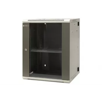 EMITER EM/AH6515 armadio rack da parete 15U 600x550x770 mm, porta in vetro temperato, nero