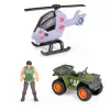 LEAN TOYS base di ricerca parco dei dinosauri cancello elicottero quad personaggi esploratori
