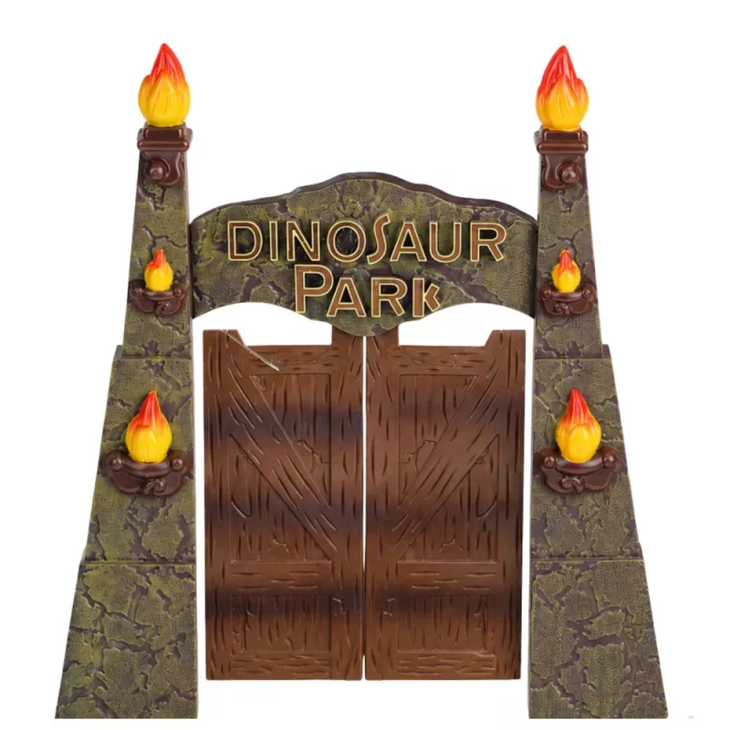 LEAN TOYS base di ricerca parco dei dinosauri cancello elicottero quad personaggi esploratori