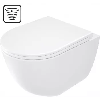 DEANTE Vaso WC con sedile, senza bordo - risciacquo a vortice