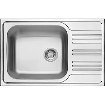 DEANTE ZEX 311B Lavello in acciaio inox a 1 vasca con gocciolatoio, acciaio inox, reversibile, 780x435 mm