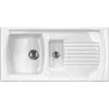 DEANTE ZCL_651N Lavello da cucina in ceramica a 1,5 vasche con gocciolatoio, bianco