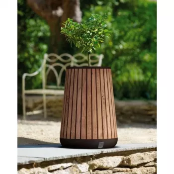 KETER vaso Deco Conic fioriera alto veneziano marrone