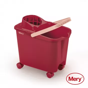 MERY secchio 14L con ruote a incastro rosso