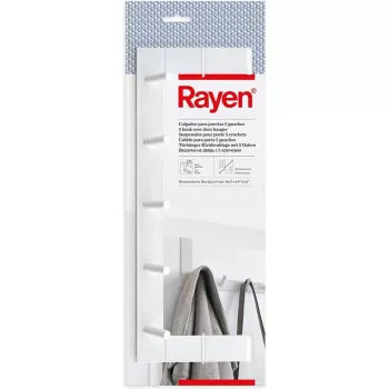 RAYEN Gancio da porta appendiabiti / 5 ganci / bianco