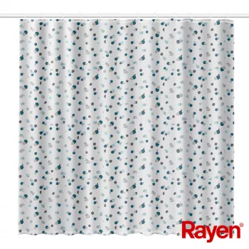 RAYEN Tenda doccia 180x200cm bianco/blu, poliestere