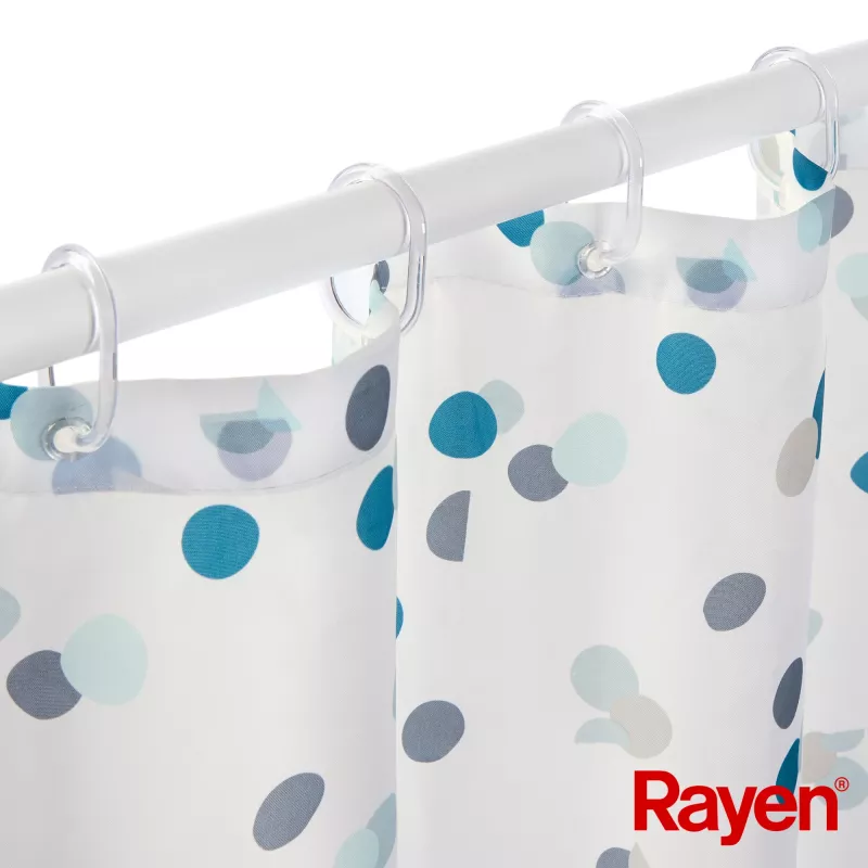 RAYEN Tenda doccia 180x200cm bianco/blu, poliestere