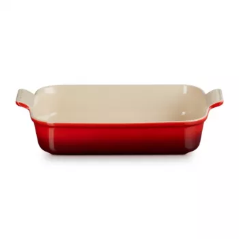 LE CREUSET Piastra rettangolare Heritage gres 32x24cm / 4L rosso