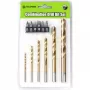 FIELDMANN FDV 9004 Set da 12 punte per trapano e cacciavite con portapunte magnetico, punte HSS e per legno, Phillips, Pozidriv, taglio, valigetta