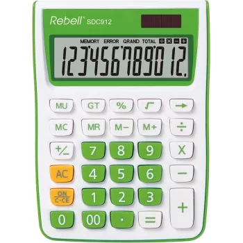 REBELL RE-SDC912GR BX calcolatrice tascabile semi-desktop 12 cifre Dual Power grigio