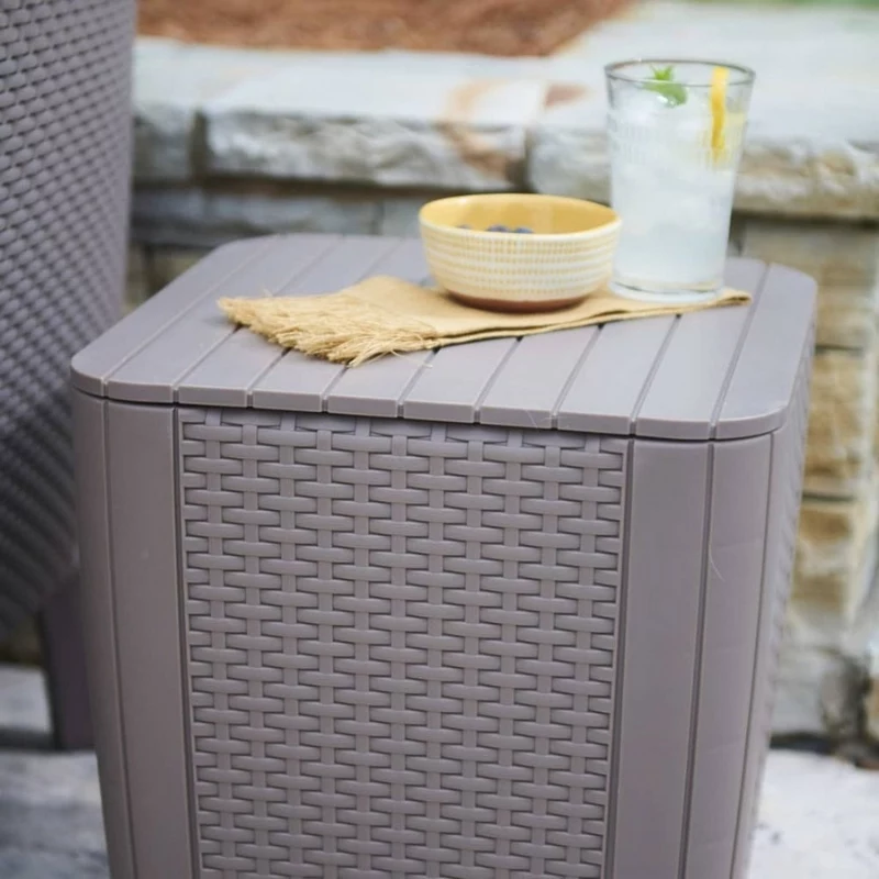 KETER tavolo da giardino/contenitore Luzon Flat Wicker beige