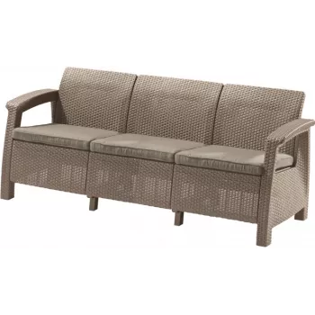 KETER Corfu Love Seat Max divano da giardino tre posti beige