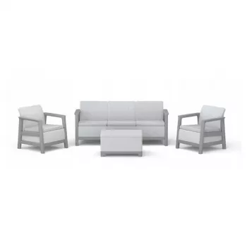 KETER set arredi da giardino Scandi Linea set 3 posti grigio chiaro/grigio acciaio scuro