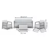 KETER set arredi da giardino Scandi Linea set 3 posti grigio chiaro/grigio acciaio scuro