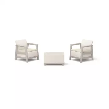 KETER set arredi da giardino Scandi Linea set da balcone grigio ghiaia/beige chiaro