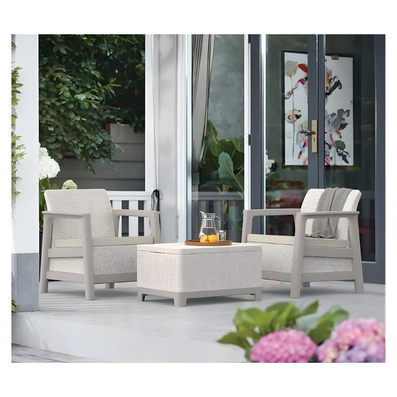 KETER set arredi da giardino Scandi Linea set da balcone grigio ghiaia/beige chiaro