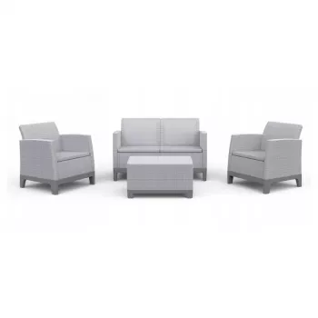KETER set arredi da giardino Scandi Forma set 2 posti grigio chiaro/grigio acciaio scuro