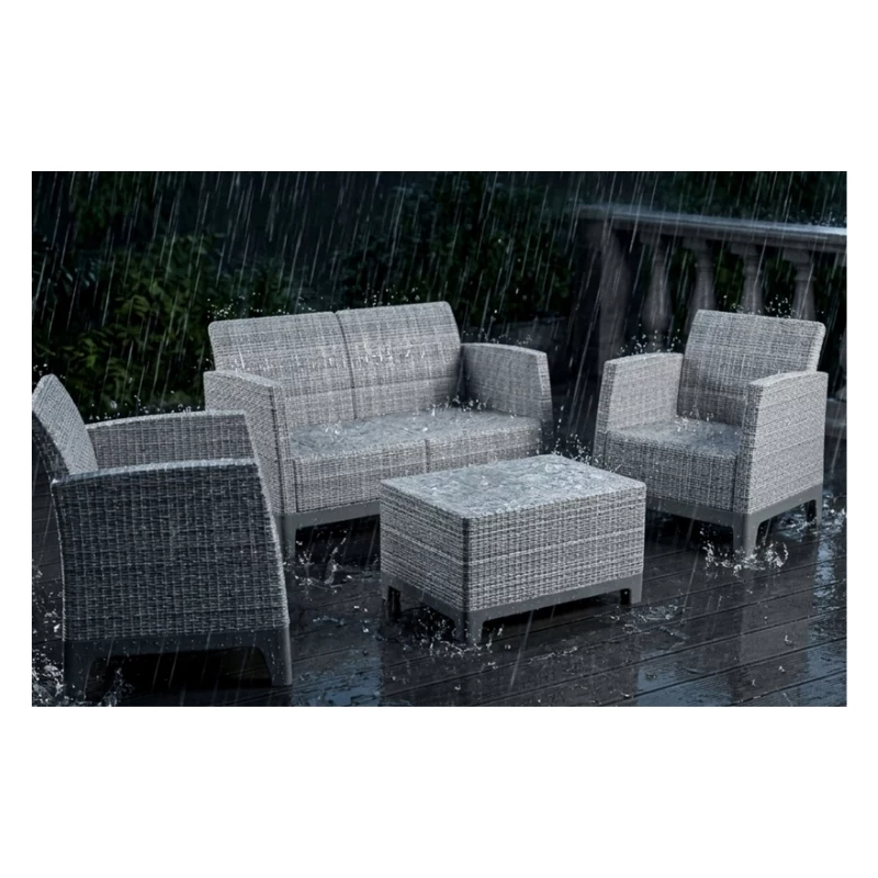 KETER set arredi da giardino Scandi Forma set 2 posti grigio chiaro/grigio acciaio scuro
