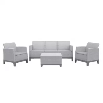 KETER set arredi da giardino Scandi Forma set 3 posti grigio chiaro/grigio acciaio scuro