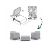 KETER set arredi da giardino Scandi Forma set da balcone grigio chiaro/grigio acciaio scuro